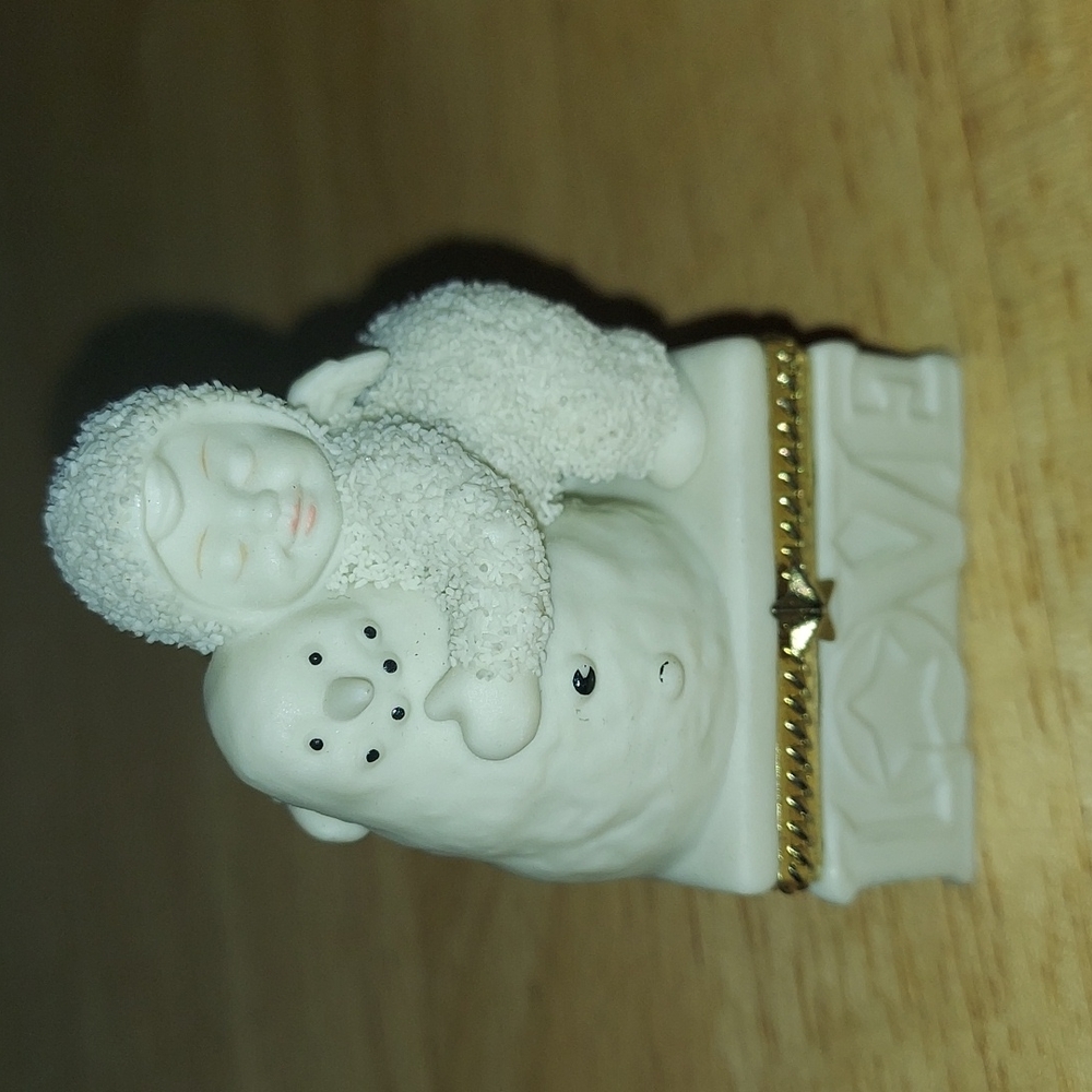 Dept 56 Snowbabies snowman "I love you" trinket box
